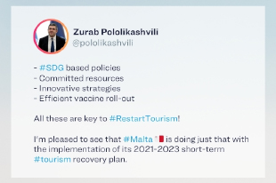 UNWTO Secretary-General endorses Malta's Tourism Recovery Plan